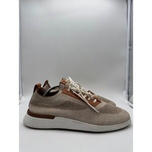 Wolf & Shepherd SwiftKnit Derby Mens Sand Tan Knit Leather Hybrid Sneakers